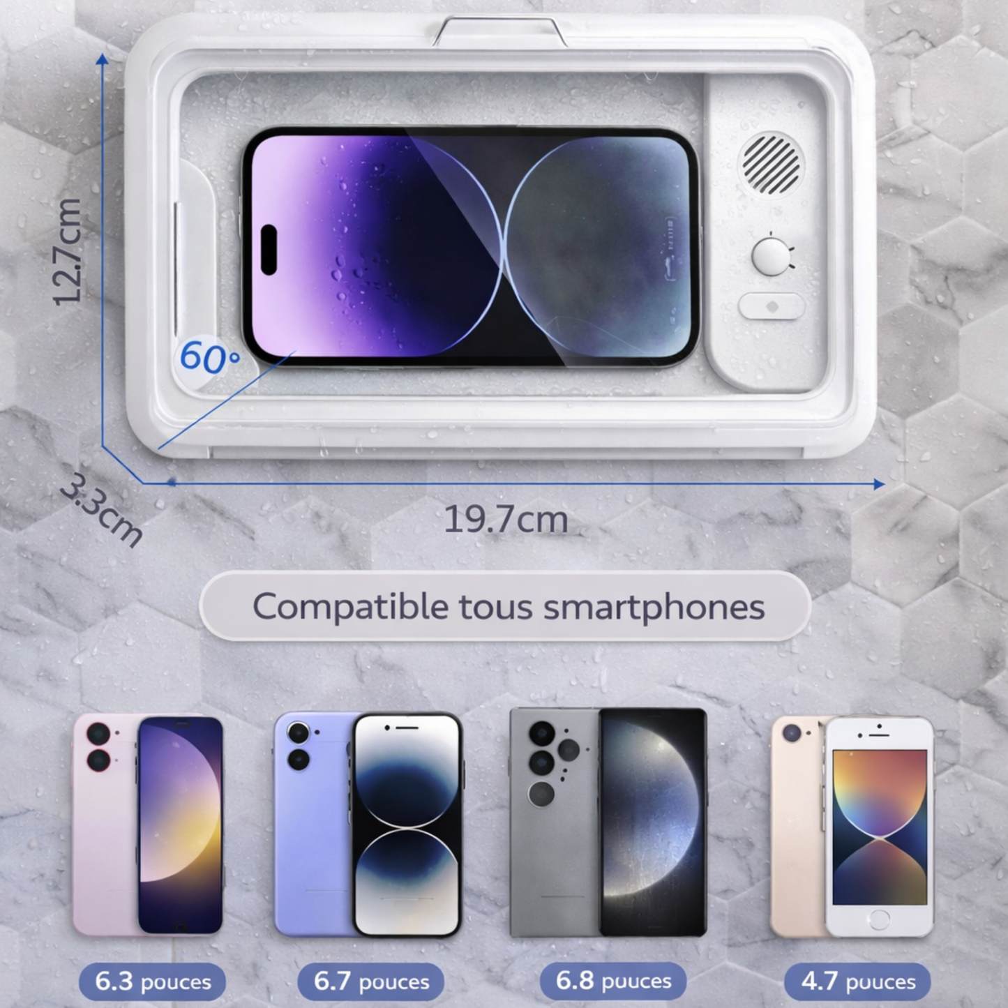 BathBeats™ - The phone holder for better showers.